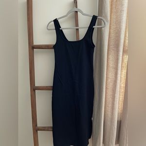 ABERCROMBIE SQUARE NECK MIDI DRESS in ribbed material